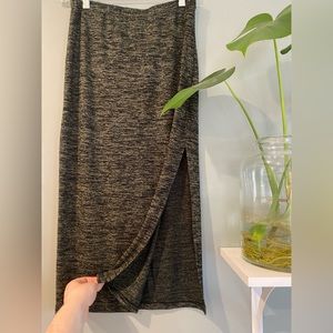 Leith heathered green midi skirt